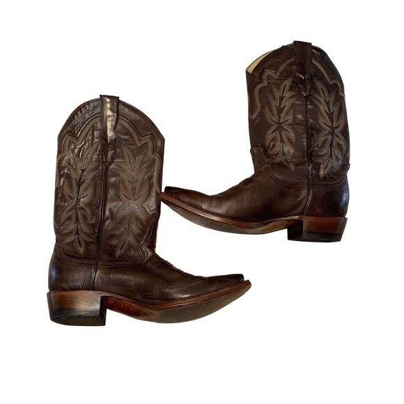 Stetson Shoes - Stetson Casey BRown Leather Embroidered Snip Toe Western Boots Women's 8.5